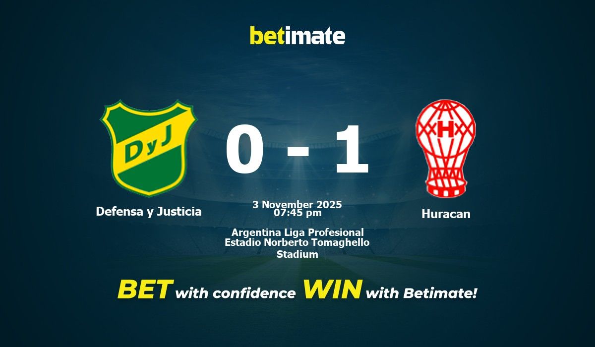 Defensa y Justicia vs Huracan Prediction, Odds & Betting Tips 11/03/2025