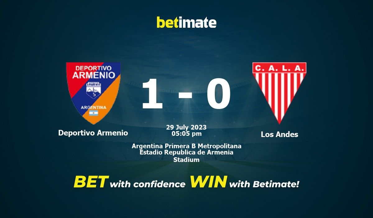 Deportivo Armenio vs Los Andes» Predictions, Odds, Live Score & Stats
