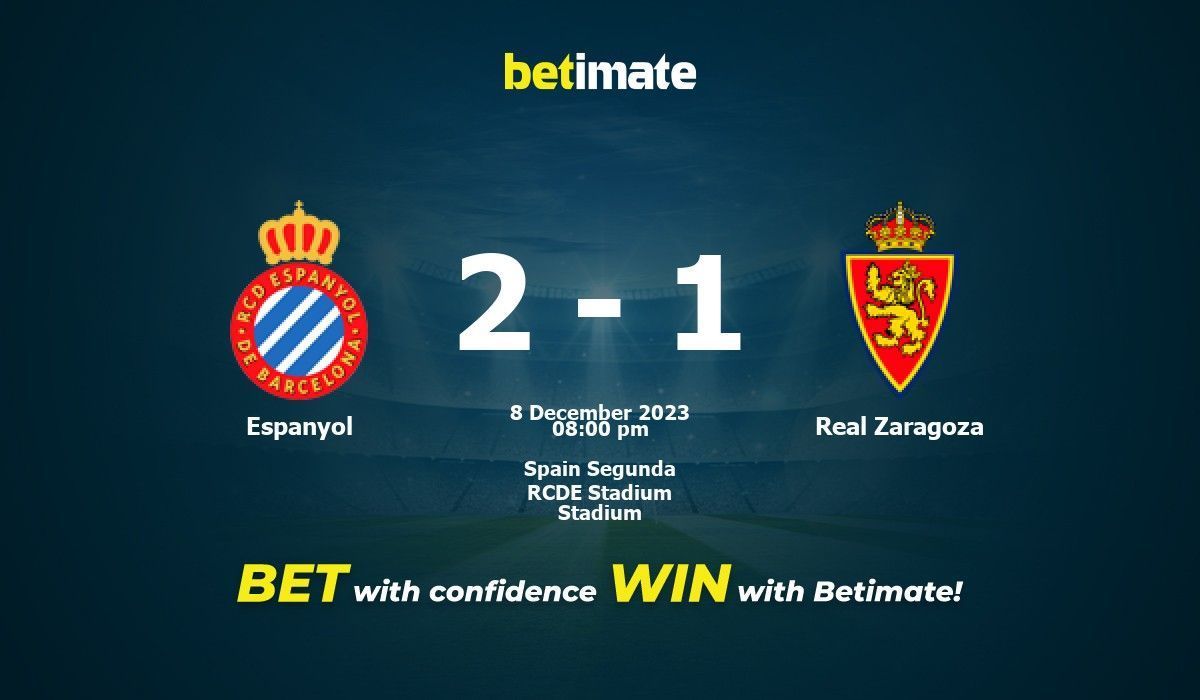 Espanyol vs real zaragoza standings