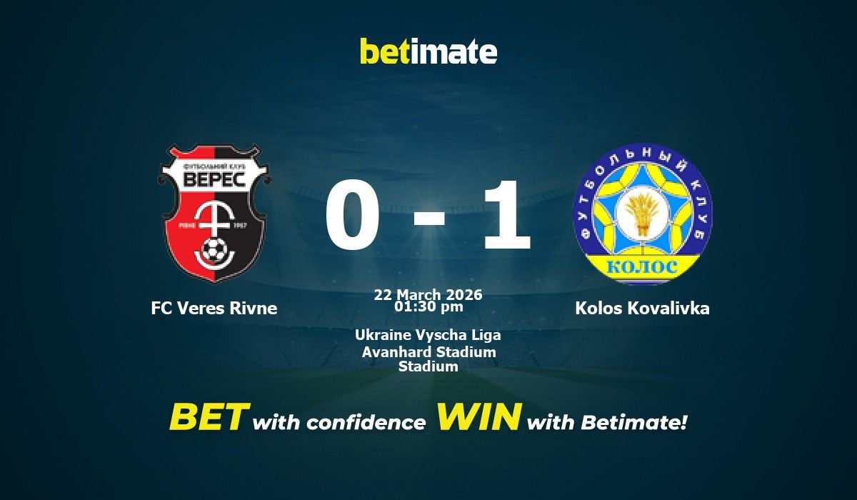 Veres Rivne Fc FC Veres Rivne vs Kolos Kovalivka Prediction, Odds & Betting Tips 03/22 ...