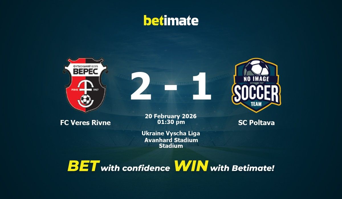 Veres Rivne Fc FC Veres Rivne vs SC Poltava Prediction, Odds & Betting Tips 02/20/2026