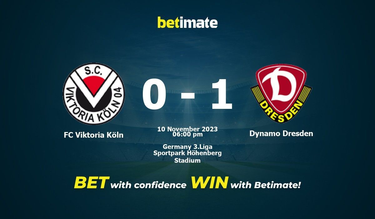 FC Viktoria Köln vs Dynamo Dresden Prediction, Odds & Betting Tips  11/10/2023