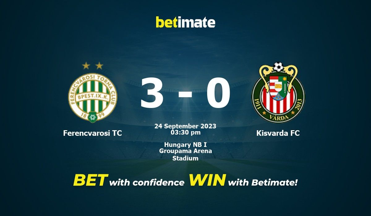 Ferencvarosi TC vs Kisvarda FC Prediction, Odds & Betting Tips 09/24/2023