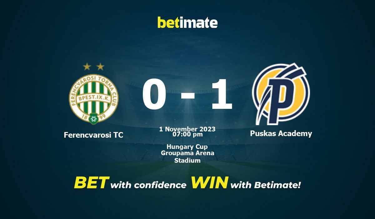 Ferencvárosi TC vs Puskás Akadémia FC Prediction, Betting Tips