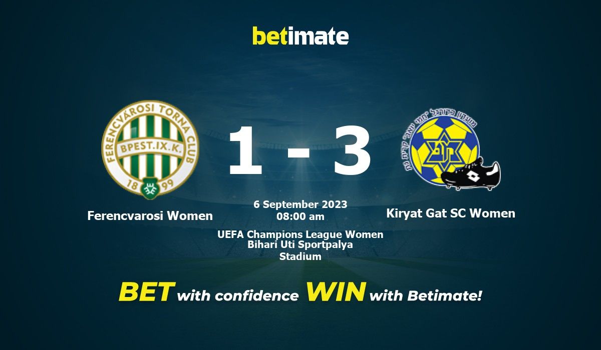 Ferencvarosi TC Women vs Kiryat Gat Women » Predictions, Odds + Live Streams