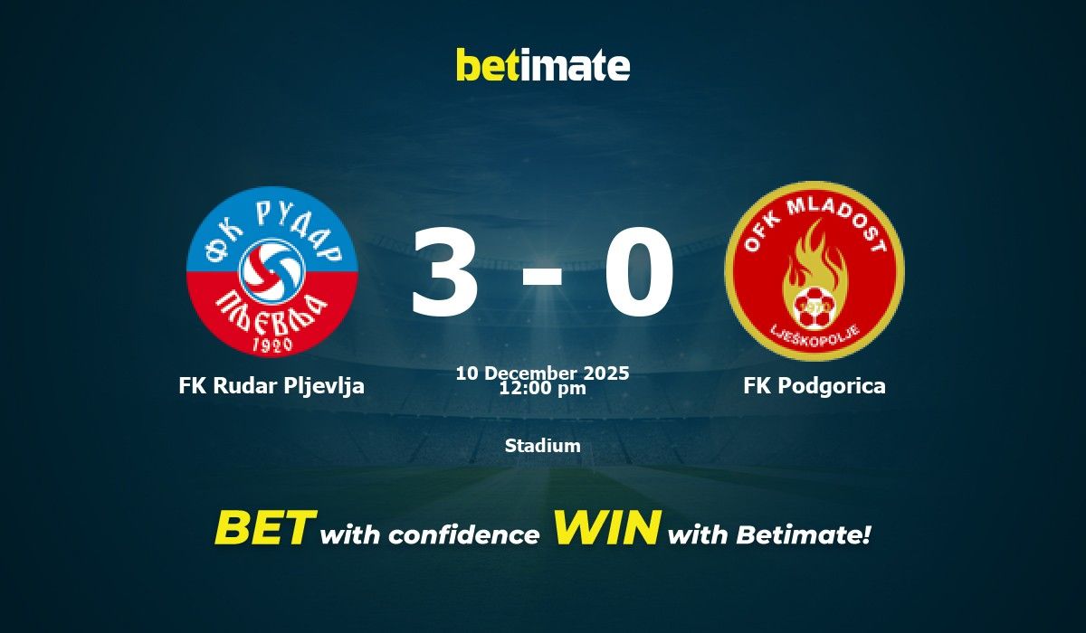 FK Rudar Pljevlja vs FK Podgorica Prediction, Odds & Betting Tips 12/10 ...