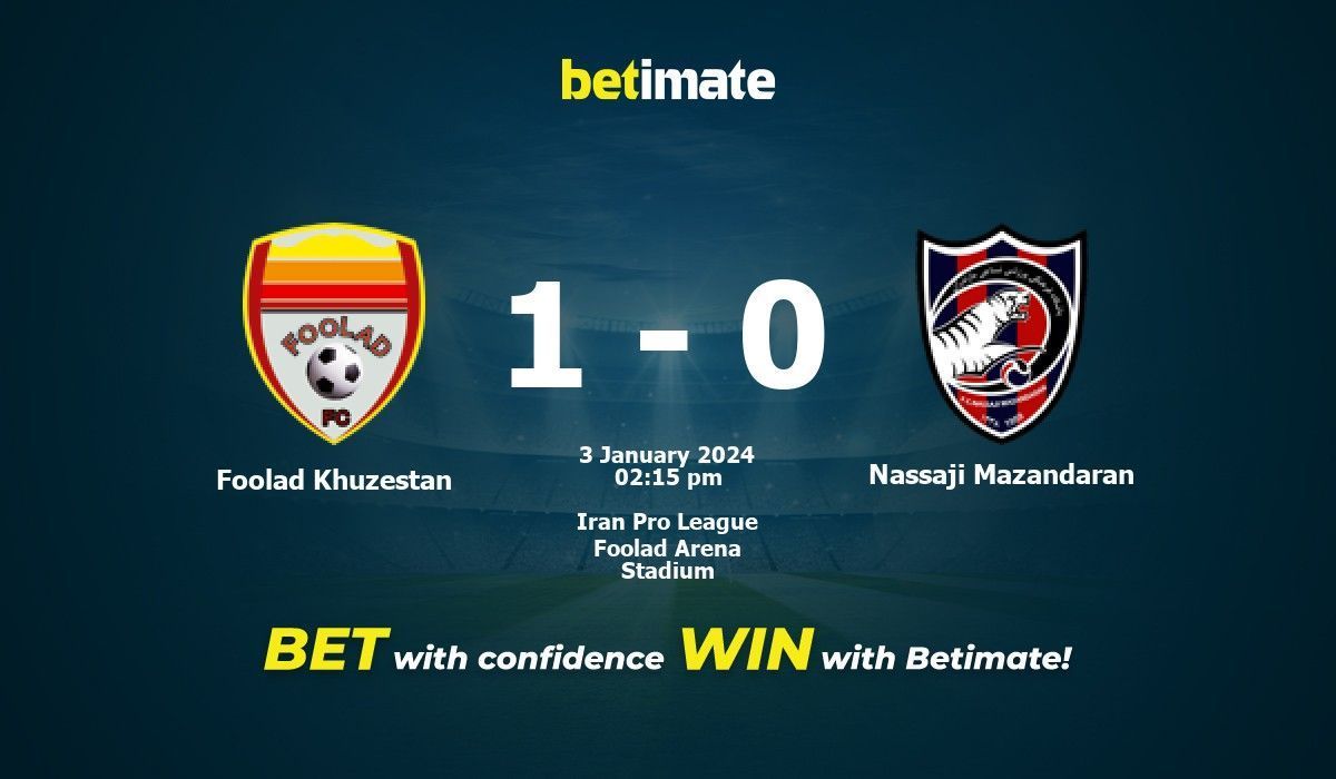 Foolad Khuzestan vs Nassaji Mazandaran Prediction Odds Betting