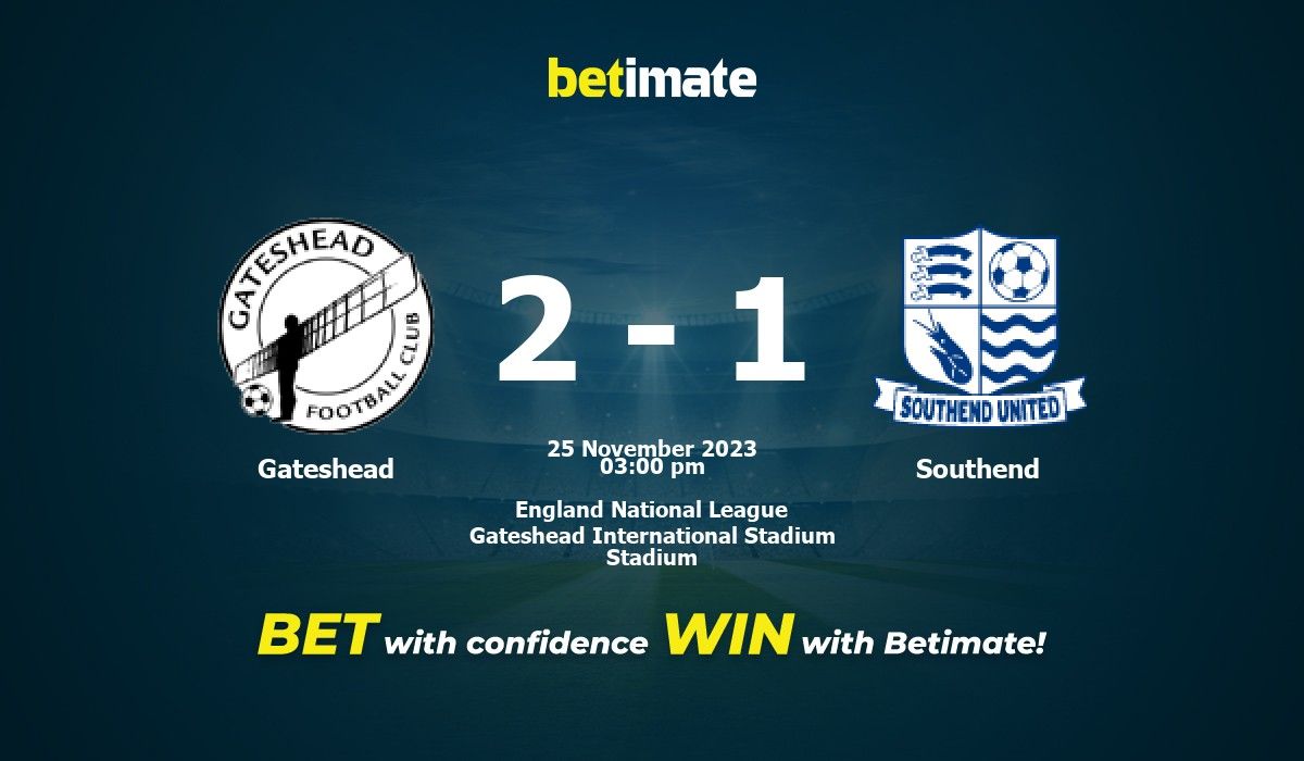 Gateshead 1-1 Southend United - Gateshead FC