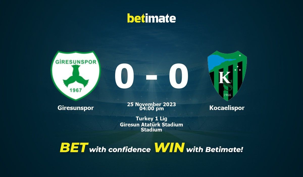 Giresunspor vs Göztepe H2H stats - SoccerPunter