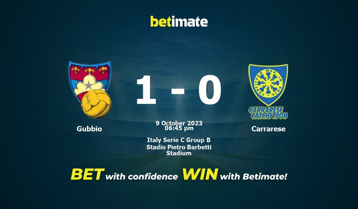 Gubbio vs Carrarese Prediction Odds Betting Tips 10 09 2023