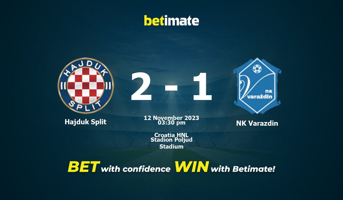 Hajduk Split vs NK Varazdin - live score, predicted lineups and