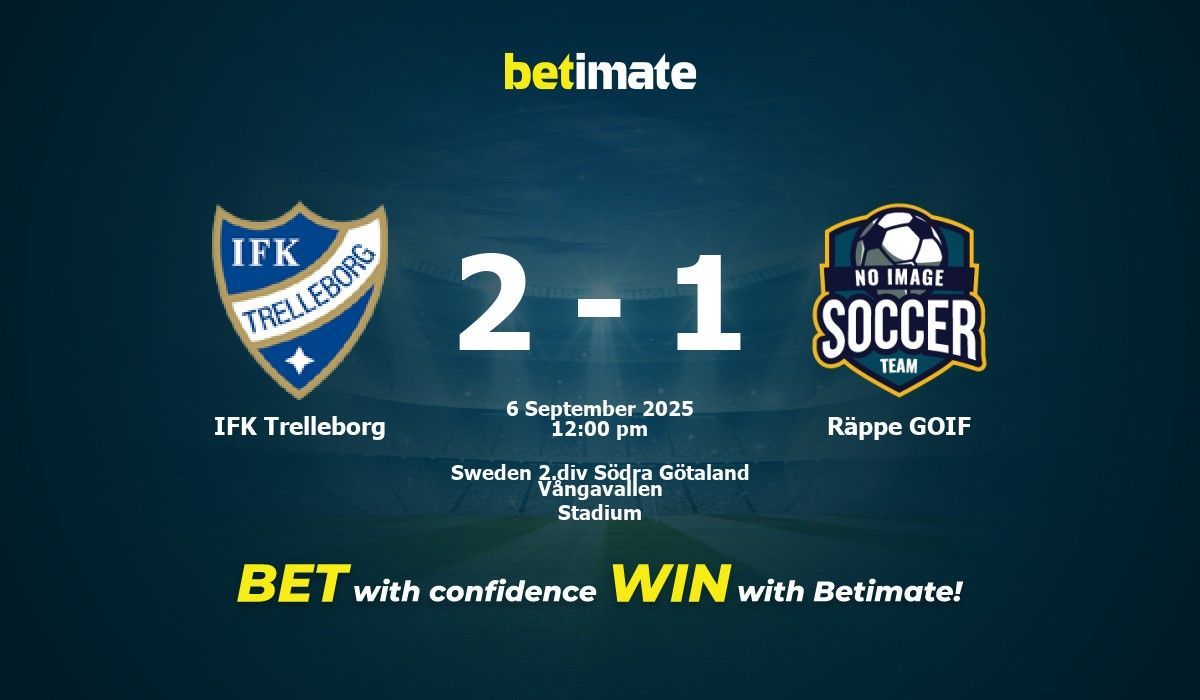 IFK Trelleborg vs Räppe GOIF Prediction, Odds & Betting Tips 09/06/2025