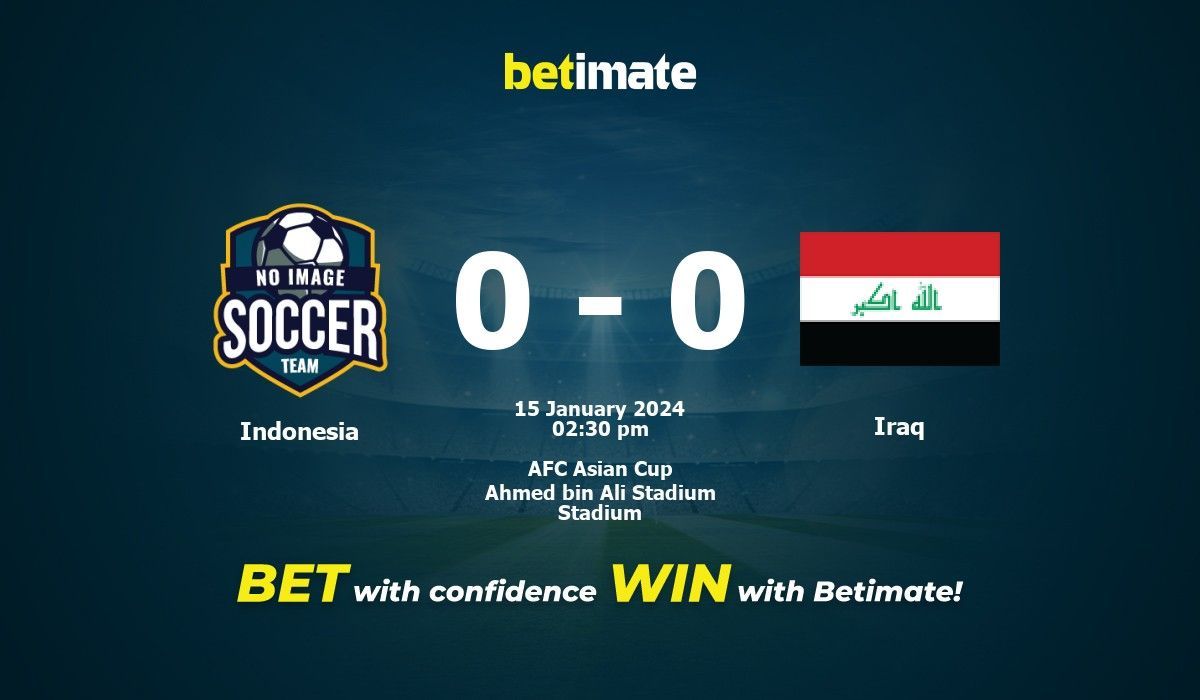 Indonesia vs Iraq Prediction, Odds & Betting Tips 01/15/2024