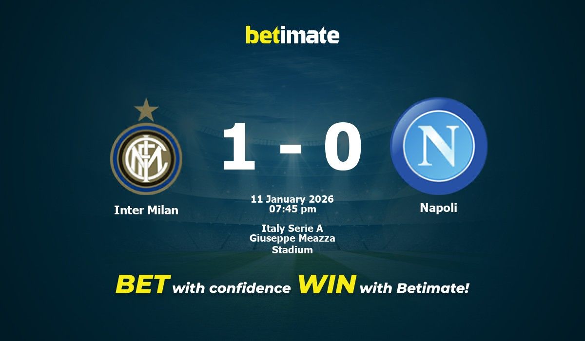 Inter Milan vs Napoli Prediction, Odds & Betting Tips 01/11/2026