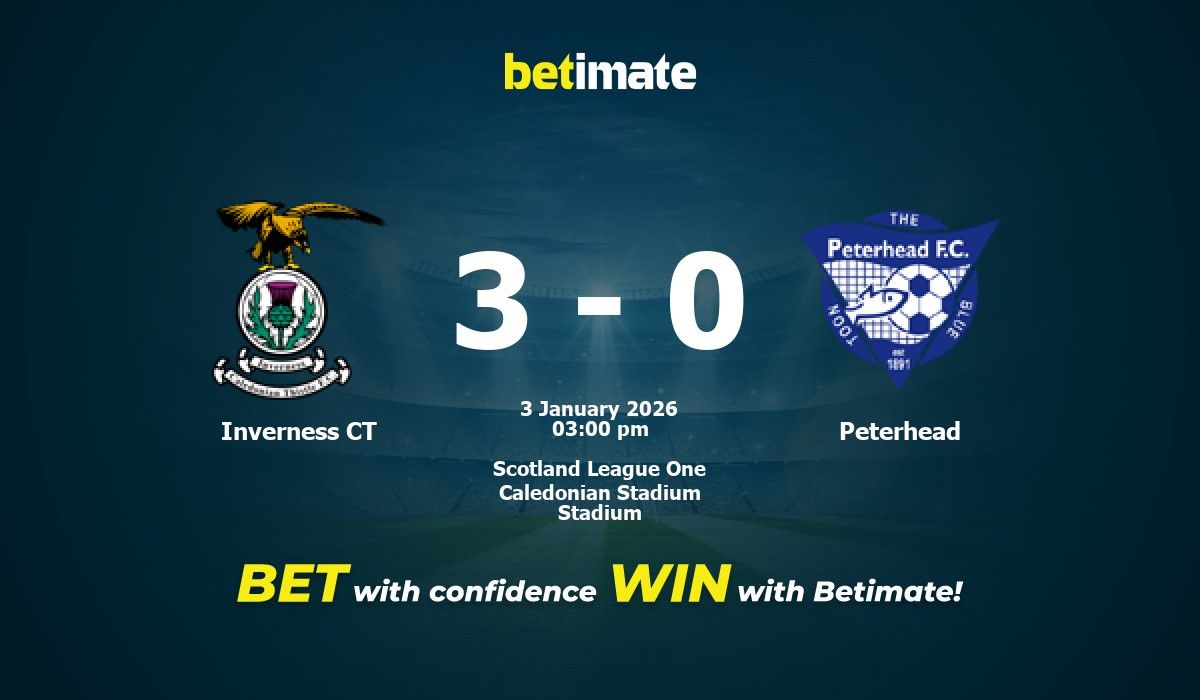 Inverness CT vs Peterhead Prediction, Odds & Betting Tips 01/03/2026