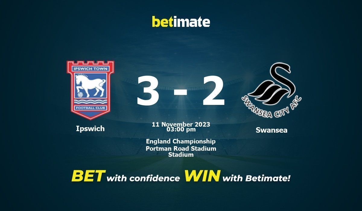 Ipswich vs Swansea Prediction, Odds & Betting Tips 11/11/2023