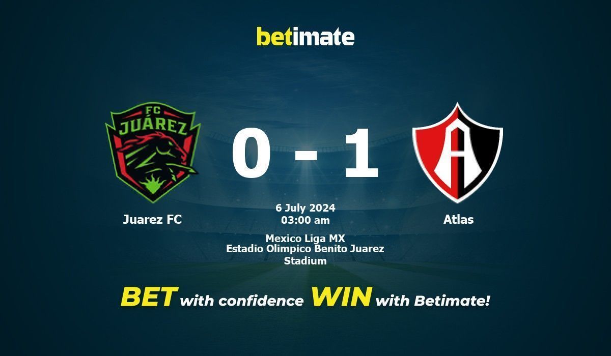 Juarez FC vs Atlas Prediction, Odds & Betting Tips 07/06/2024