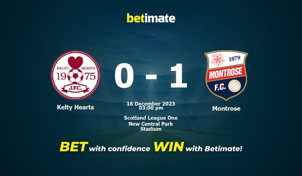Kelty Hearts vs Montrose Prediction, Odds & Betting Tips 12/16/2023