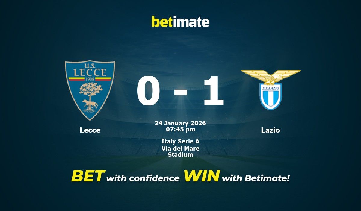 Lecce vs Lazio Prediction, Odds & Betting Tips 01/24/2026