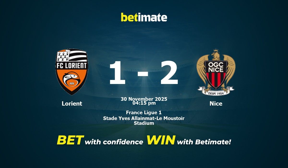 Lorient vs Nice Prediction, Odds & Betting Tips 11/30/2025