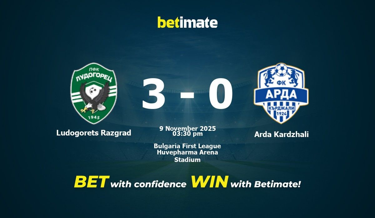 Ludogorets Razgrad vs Arda Kardzhali Prediction, Odds & Betting Tips 11 ...