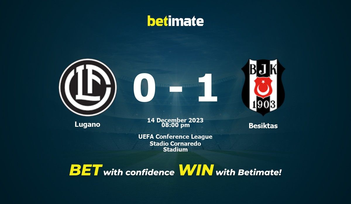 FC Lugano vs Beşiktaş live score, H2H and lineups