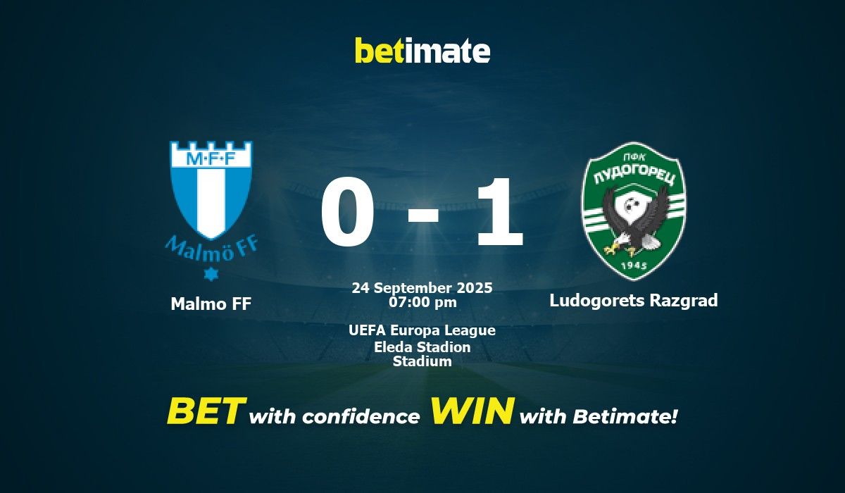 Malmo FF vs Ludogorets Razgrad Prediction, Odds & Betting Tips 09/24/2025