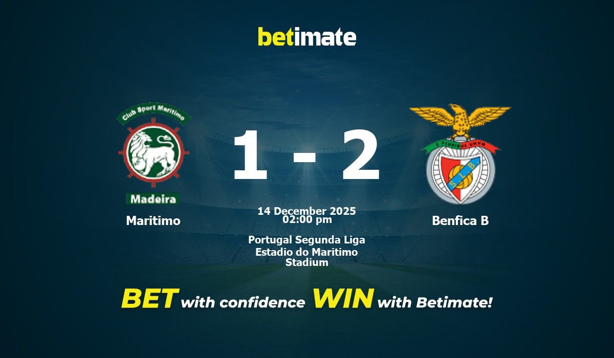 Maritimo vs Benfica B Prediction, Odds & Betting Tips 12/14/2025