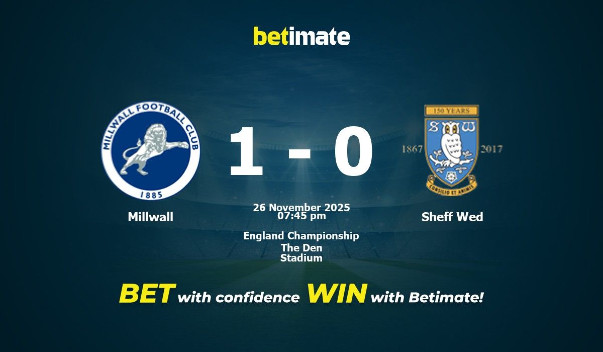 Millwall vs Sheff Wed Prediction Odds Betting Tips 11/26/2025