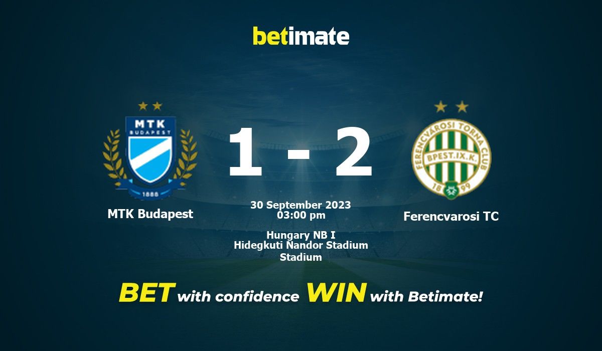 MTK Budapest II vs Ferencvarosi TC II » Predictions, Odds, Live Scores &  Stats
