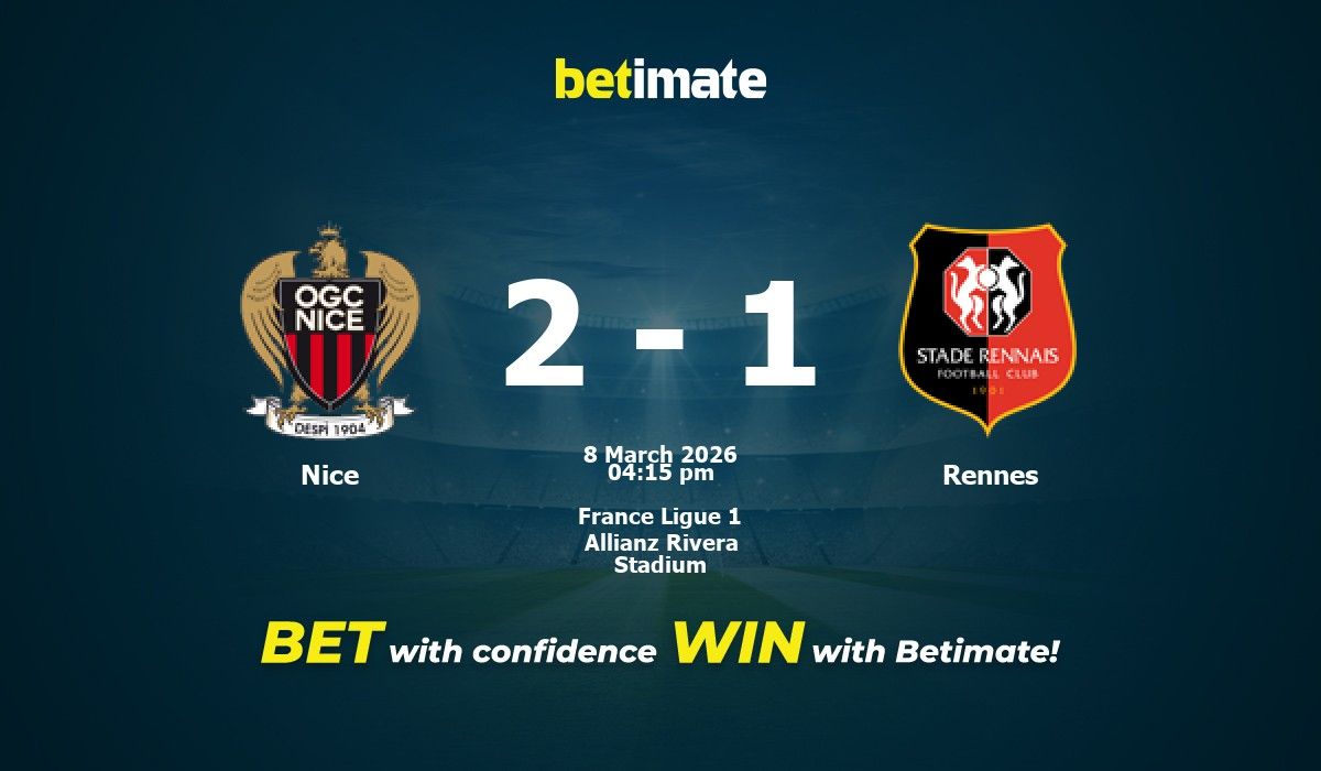 Nice Vs Rennes Nice vs Rennes Prediction, Odds & Betting Tips 03/08/2026