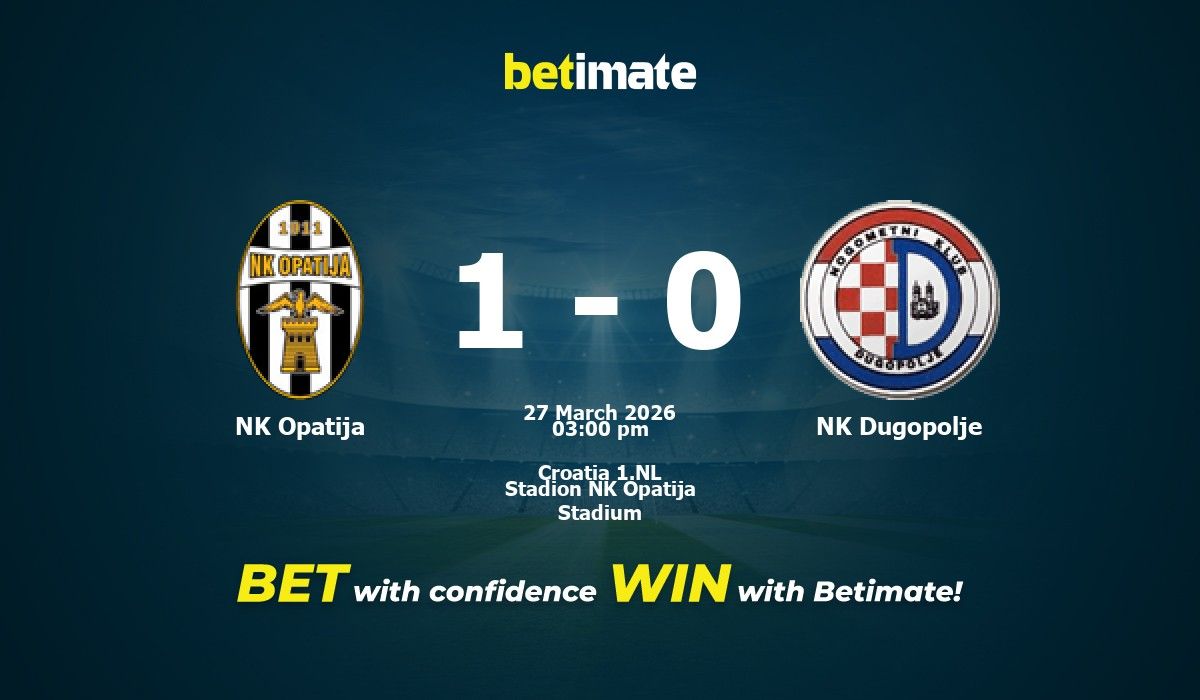 NK Opatija vs NK Dugopolje Prediction, Odds & Betting Tips 03/27/2026