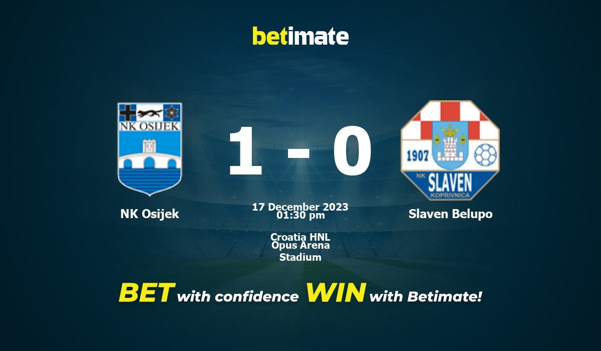 Today: Osijek VS Slaven Belupo live 17 December 2023 Live Sp