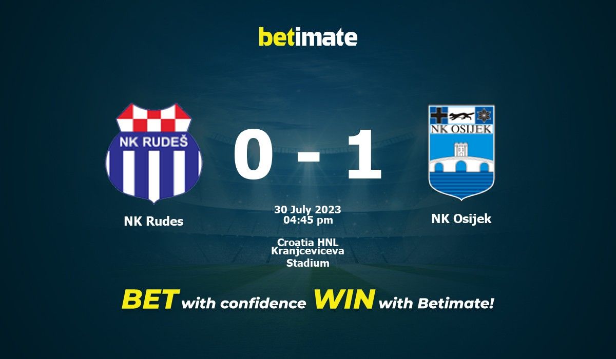NK Rudes vs NK Osijek 30/07/2023 16:45 Futebol eventos e resultados
