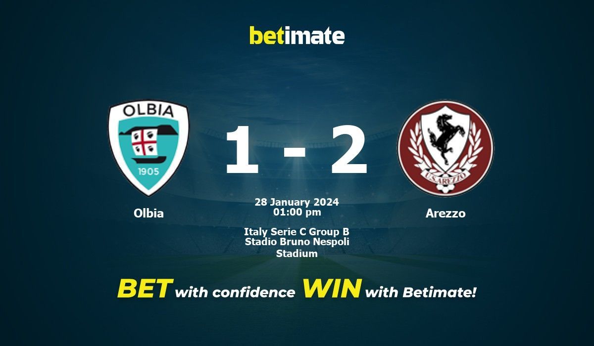 Olbia vs Arezzo Prediction Odds Betting Tips 01 28 2024