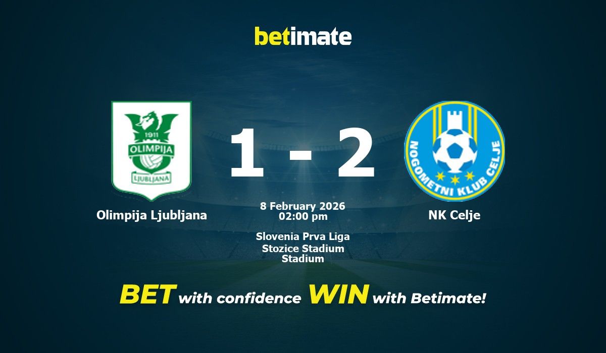 Olimpija Ljubljana vs NK Celje Prediction, Odds & Betting Tips 02/08/2026