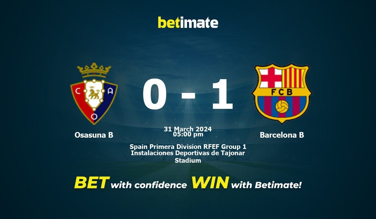 Barcelona b vs 2025 osasuna h2h results