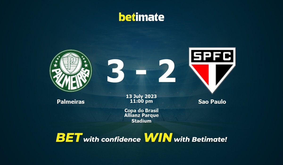 Palmeiras vs Sao Paulo Prediction, Odds and Betting Tips 07/13/2023