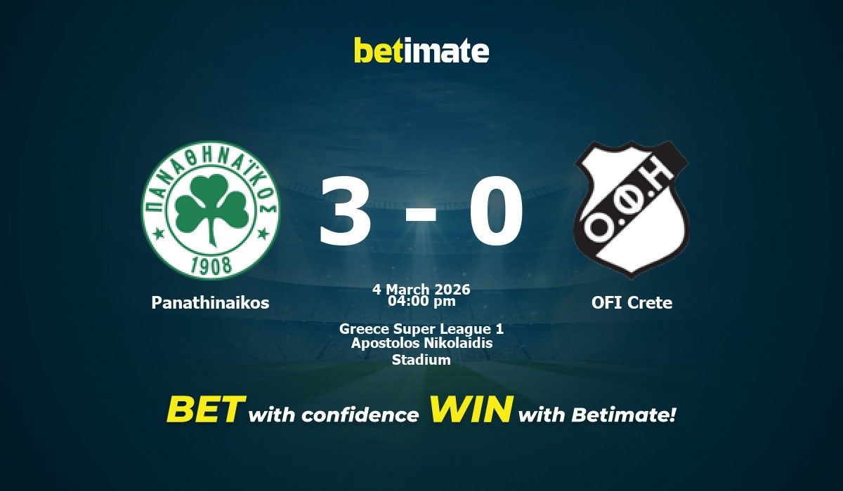 Panathinaikos vs OFI Crete Prediction, Odds & Betting Tips 03/04/2026