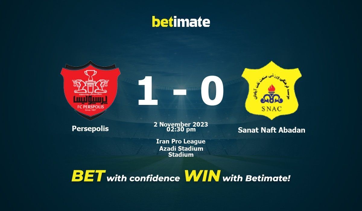 Sanat Naft Abadan vs Sepahan - live score, predicted lineups and H2H stats.