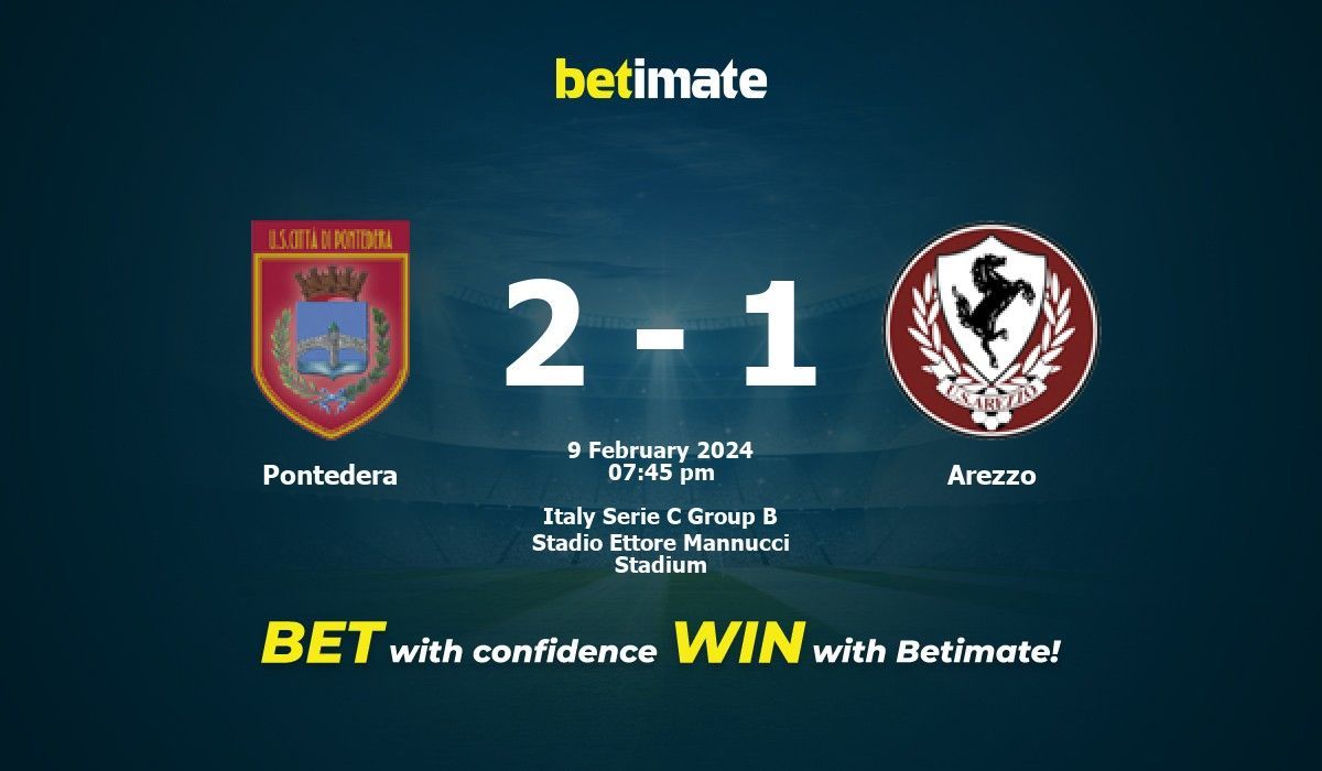 Pontedera vs Arezzo Prediction Odds Betting Tips 02 09 2024