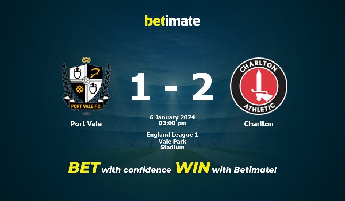 Port Vale vs Charlton Prediction Odds Betting Tips 01 06 2024