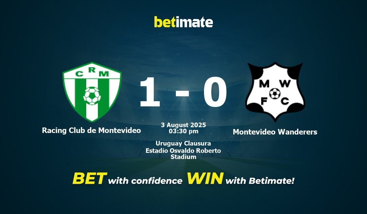 Racing Club de Montevideo vs Montevideo Wanderers Prediction, Odds