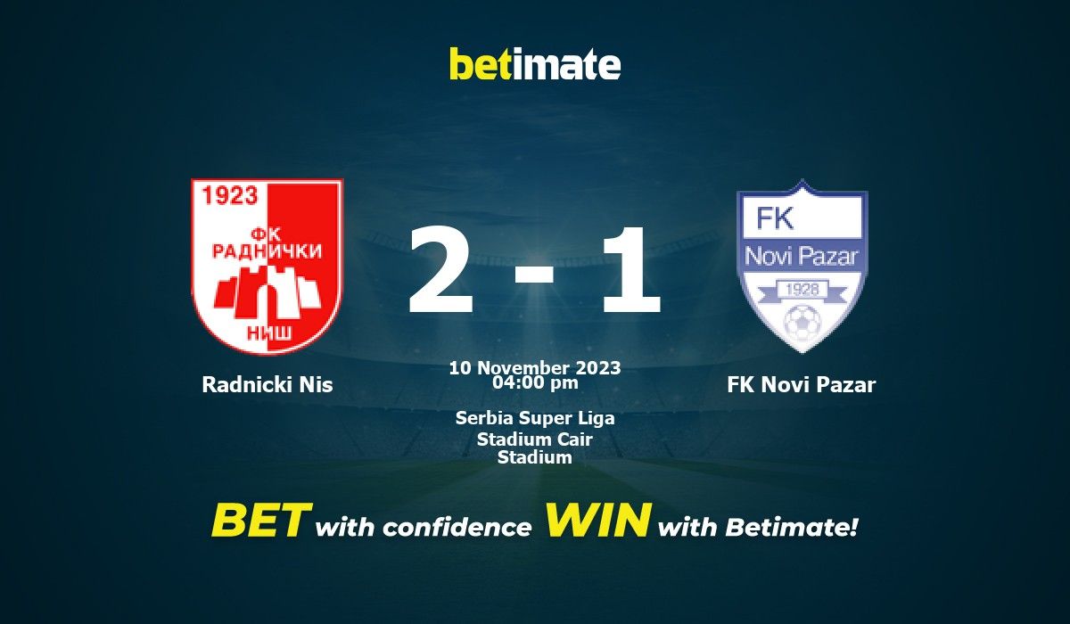 FK Radnički Niš vs FK Novi Pazar live score, H2H and lineups