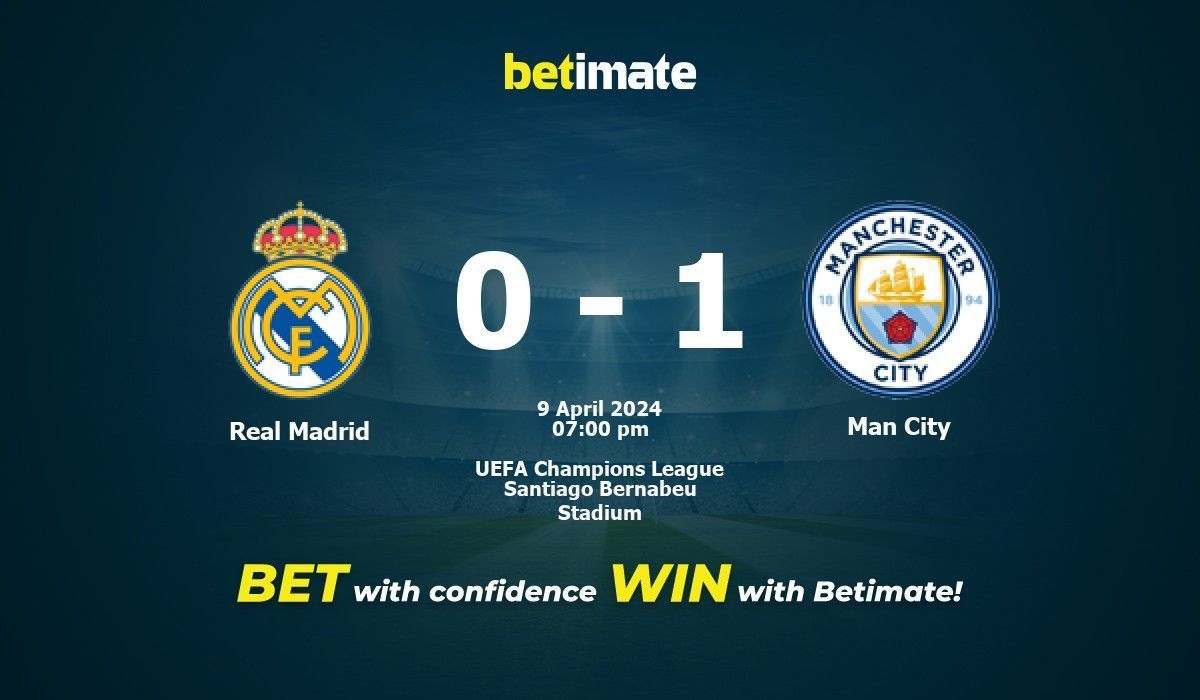 Real Madrid vs Man City Prediction, Odds & Betting Tips 04/09/2024