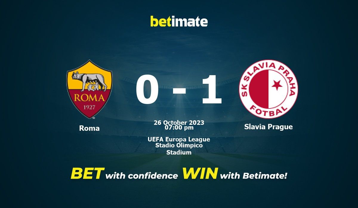 Roma vs Slavia Prague Prediction, Odds & Betting Tips 10/26/2023