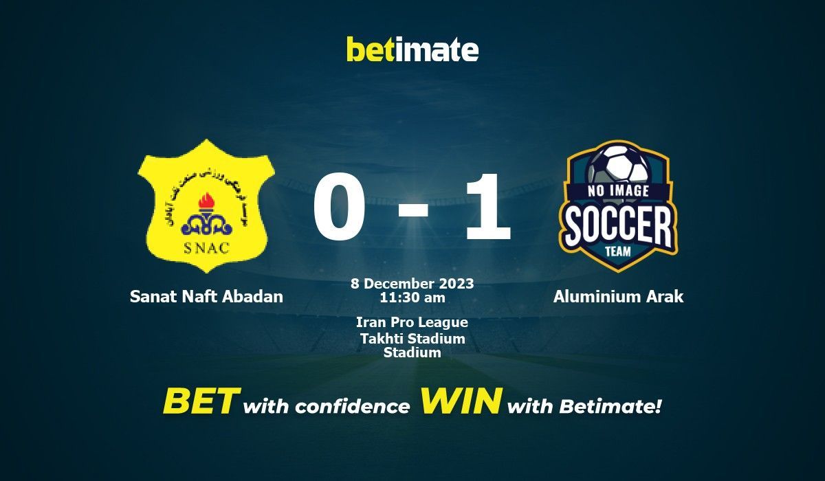 Sanat Naft Abadan vs Aluminium Arak Prediction Odds Betting