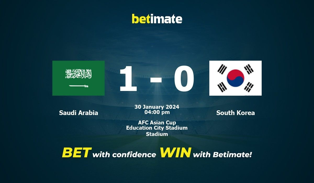 Saudi Arabia vs South Korea Prediction, Odds & Betting Tips 01/30/2024