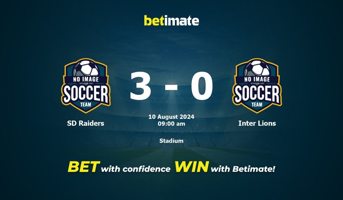 SD Raiders vs Inter Lions Prediction, Odds & Betting Tips 08/10/2024