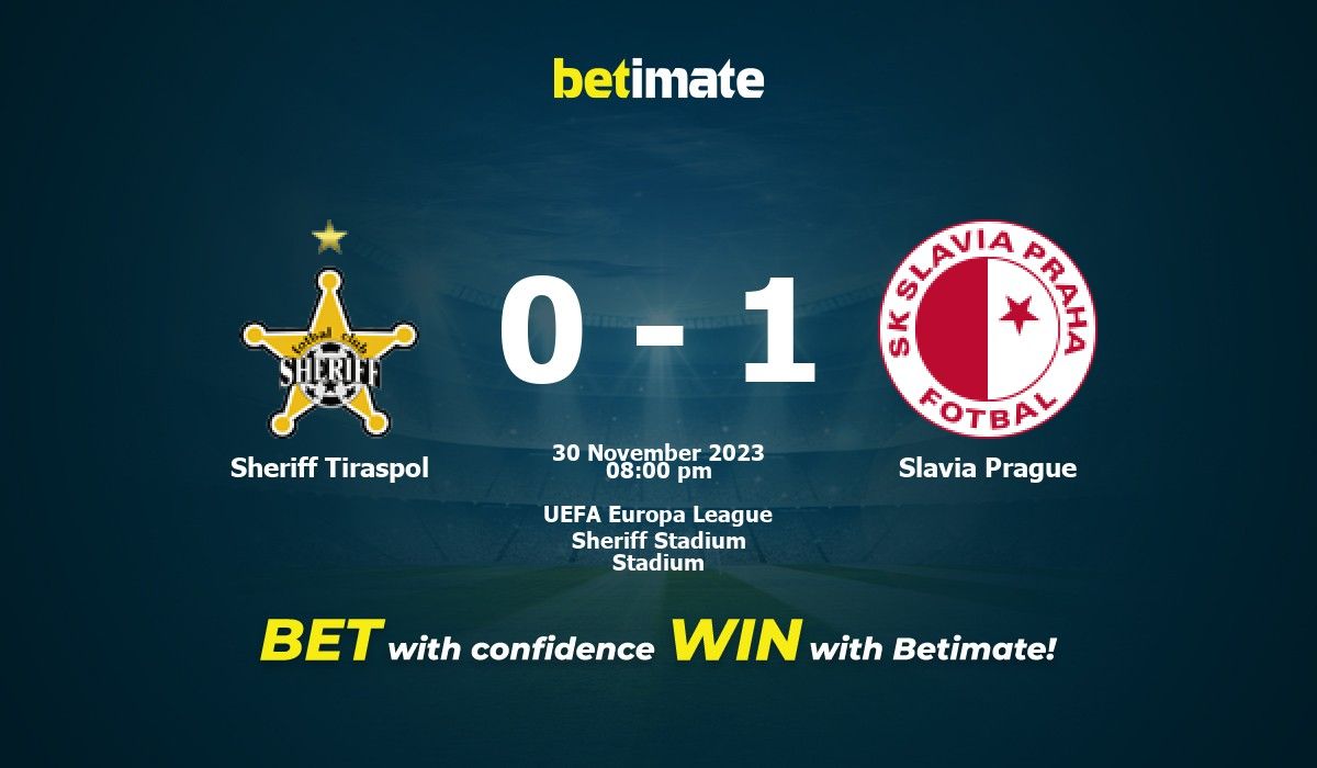 Slavia Prague 3-2 Sheriff Tiraspol (Nov 30, 2023) Final Score - ESPN